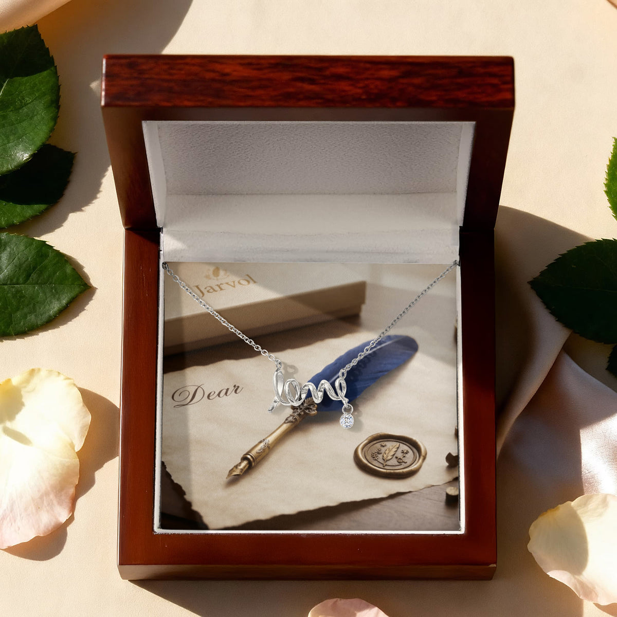 Jarvol | Scripted "LOVE" Necklace - Elegant Cursive Pendant Gift