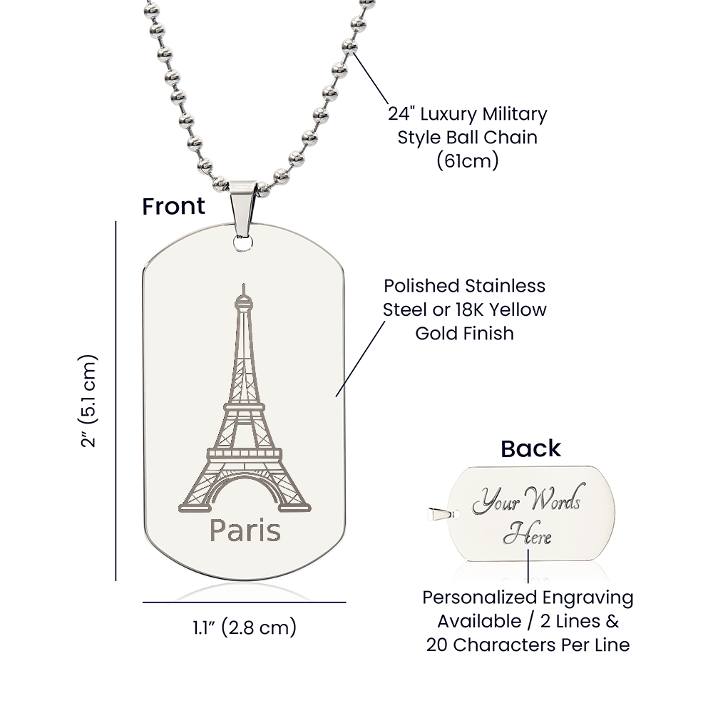 Eiffel Tower Keepsake Tag -Plaque Souvenir Tour Eiffel