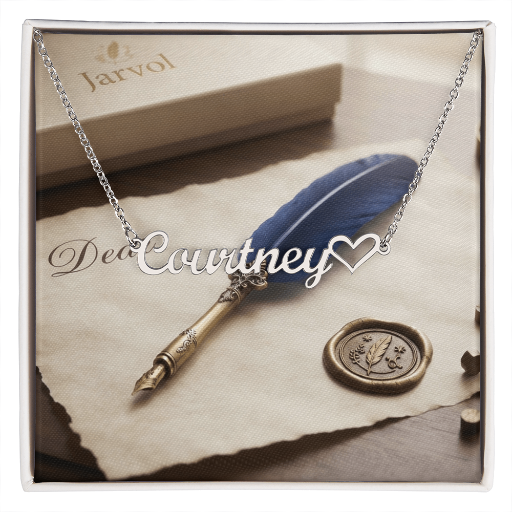 JARVOL Personalized Custom Name & Heart Pendant Necklace