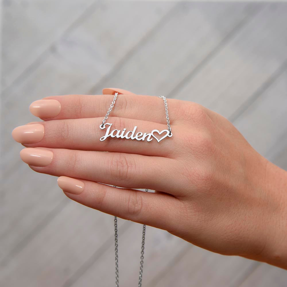 JARVOL Personalized Custom Name & Heart Pendant Necklace