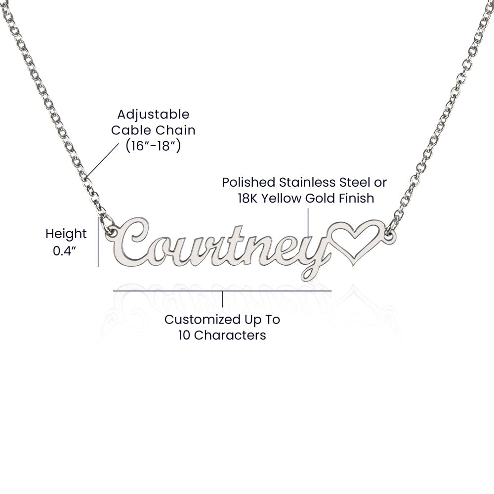 JARVOL Personalized Custom Name & Heart Pendant Necklace