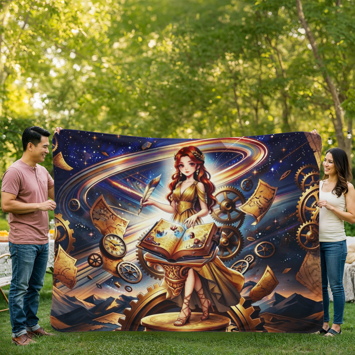 Celestial Goddess Sherpa Fleece Blanket