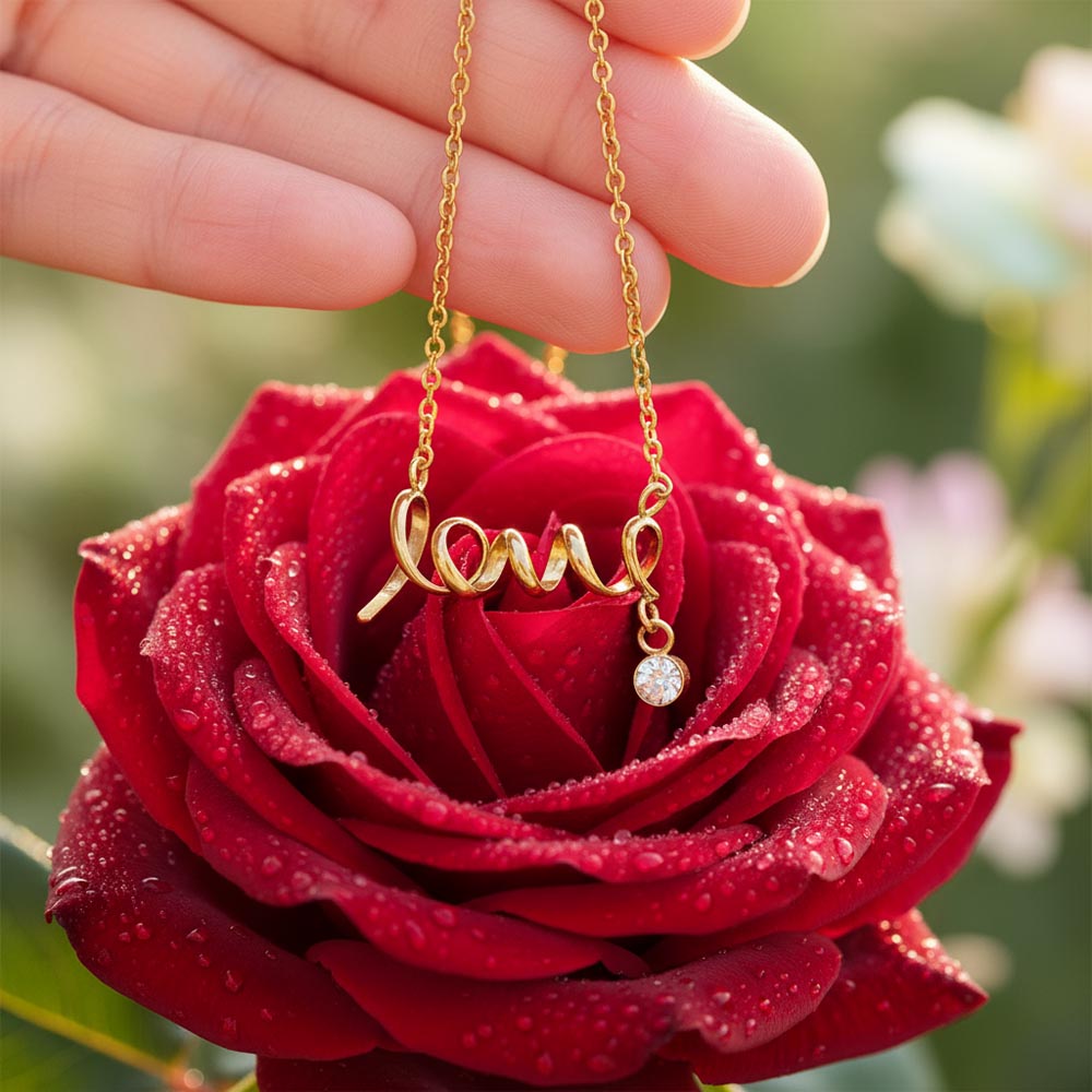 Jarvol | Scripted "LOVE" Necklace - Elegant Cursive Pendant Gift