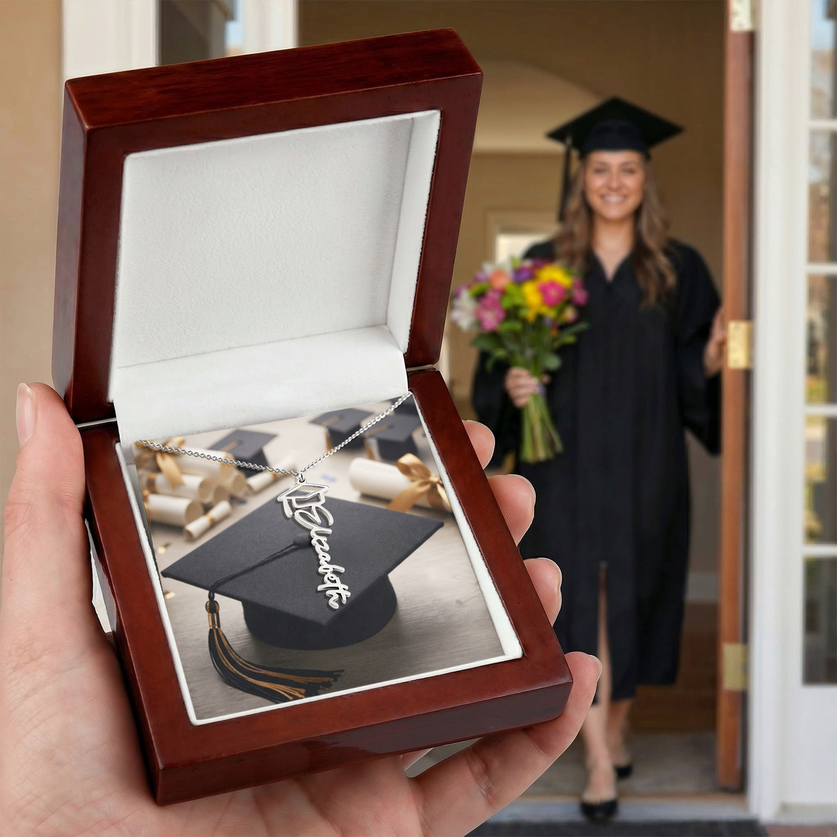 Personalized Graduate Name Pendant - Custom Graduation Gift
