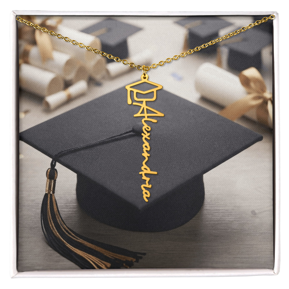 Personalized Graduate Name Pendant - Custom Graduation Gift