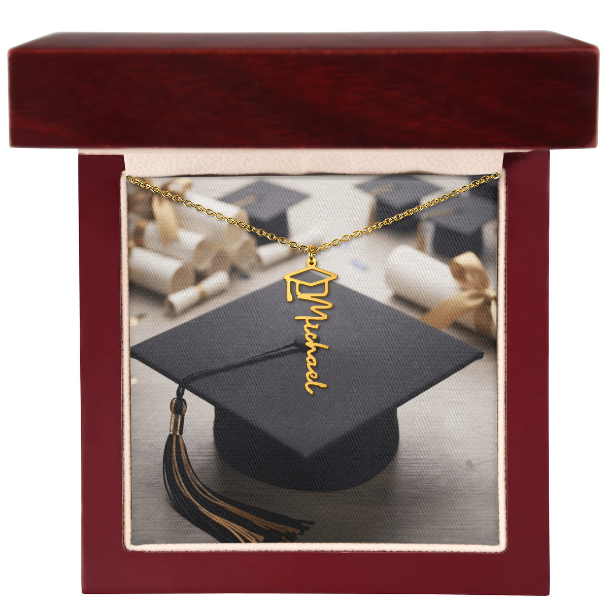 Personalized Graduate Name Pendant - Custom Graduation Gift
