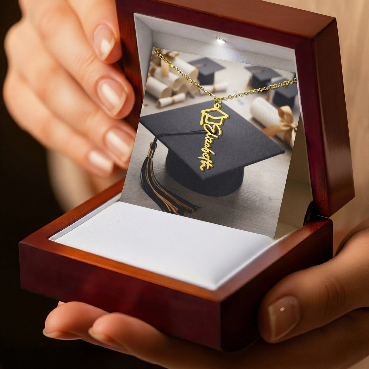 Personalized Graduate Name Pendant - Custom Graduation Gift